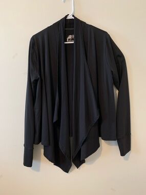 Jill Black Draped yoga Hi/low jacket wrap Top